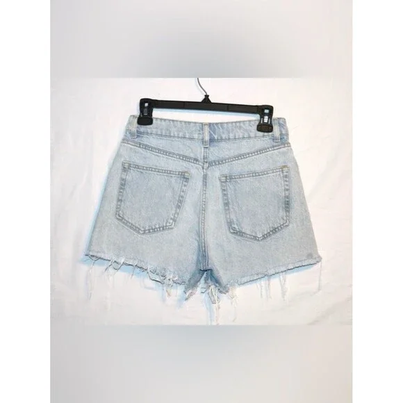 Bundle Zara / H&M Light Blue Distressed Denim Cutoff Shorts (Size 4) - Picture 2 of 7